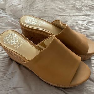 Vince Camuto Tan wedges 1 1/2 in front and 3 1/2 inch heal in back
